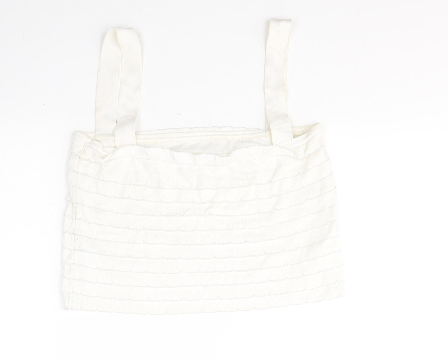 Womens UK Size M Zara White Cropped Tank