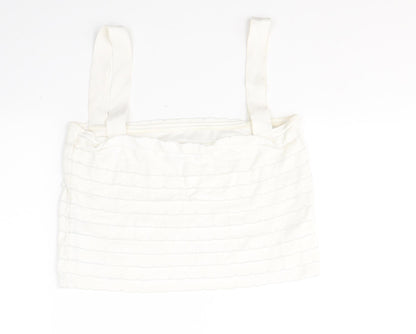 Womens UK Size M Zara White Cropped Tank
