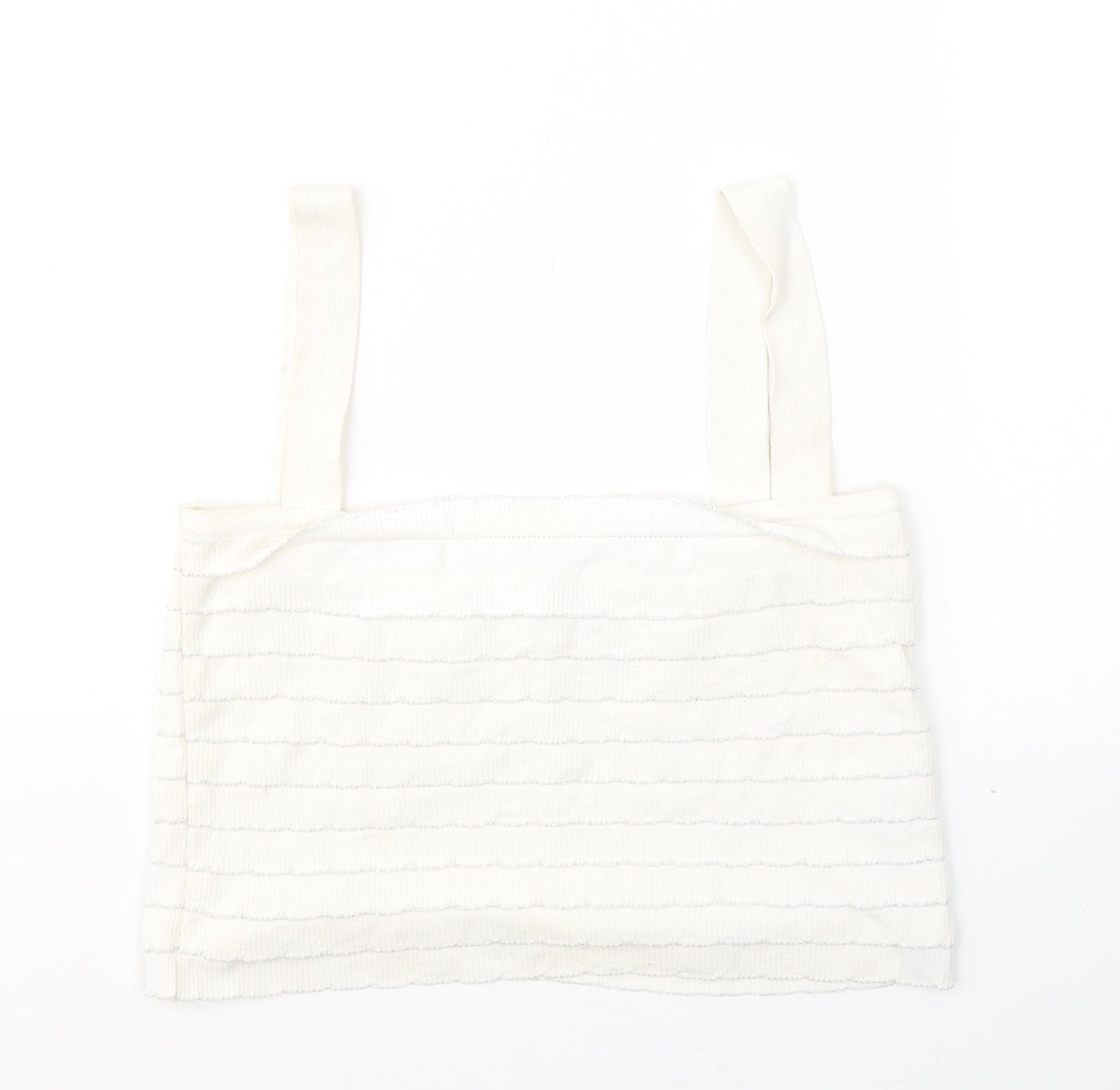 Womens UK Size M Zara White Cropped Tank