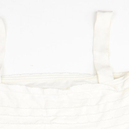 Womens UK Size M Zara White Cropped Tank