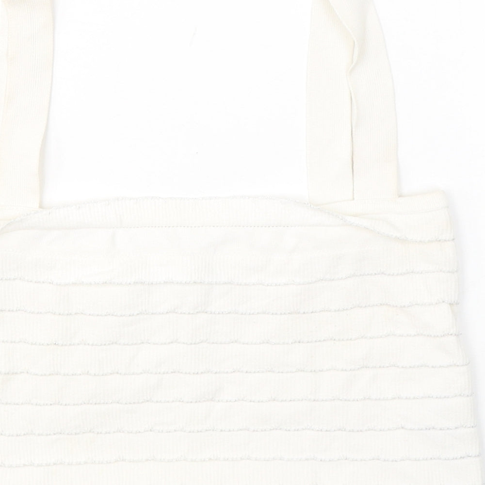 Womens UK Size M Zara White Cropped Tank