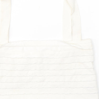 Womens UK Size M Zara White Cropped Tank