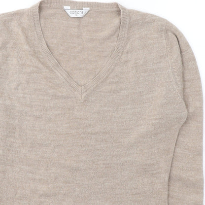 Womens UK Size 14 EDITIONS Beige Pullover Jumper
