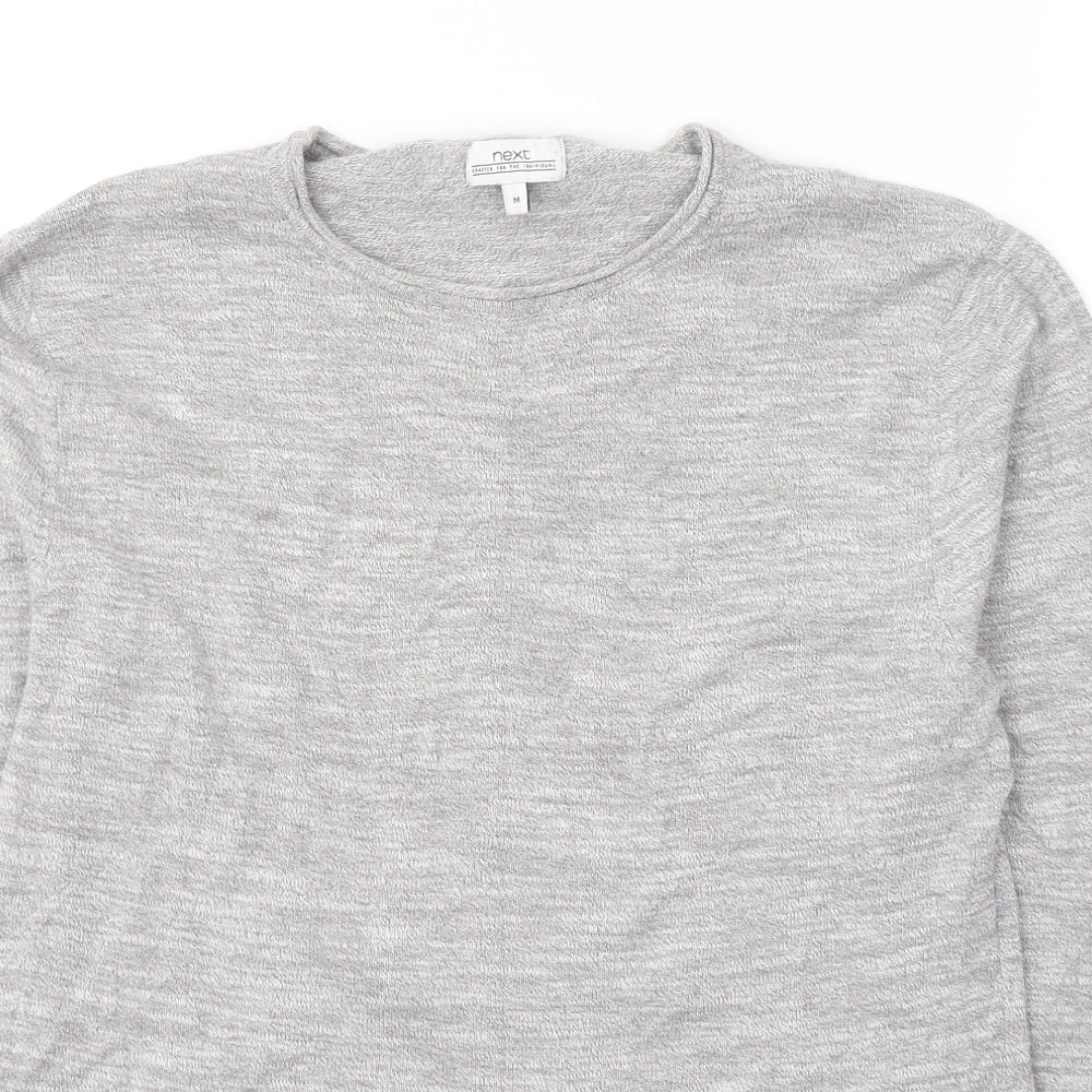 NEXT Mens Grey Round Neck  Cotton Pullover Jumper Size M