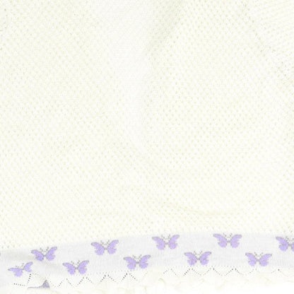 Envy Womens White Round Neck  Nylon Cardigan Jumper Size M