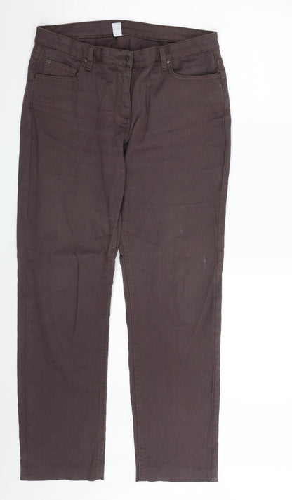 Wallis Womens Purple  Cotton Straight Jeans Size 12 L28 in Slim Zip