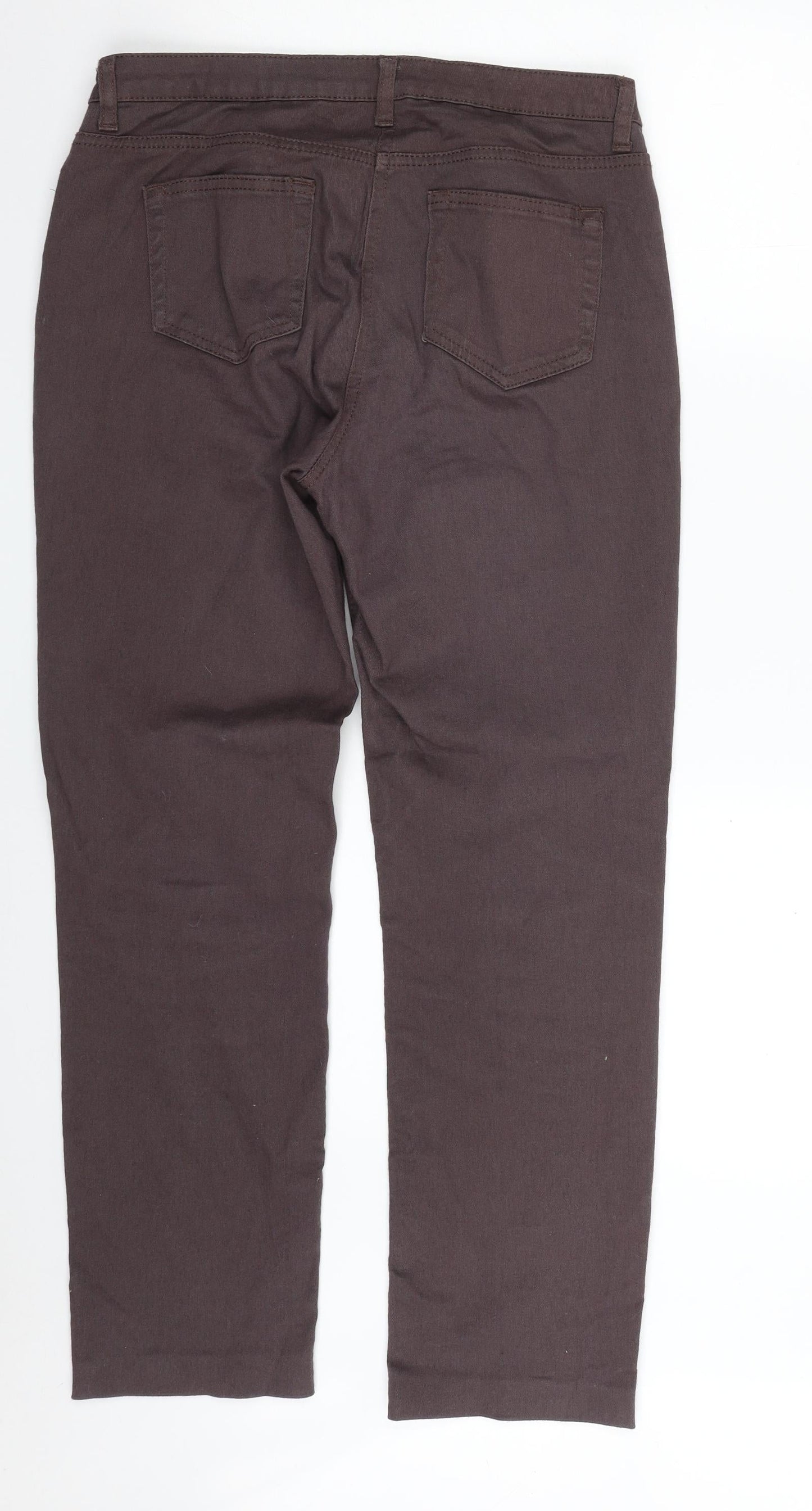 Wallis Womens Purple  Cotton Straight Jeans Size 12 L28 in Slim Zip