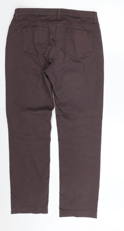 Wallis Womens Purple  Cotton Straight Jeans Size 12 L28 in Slim Zip