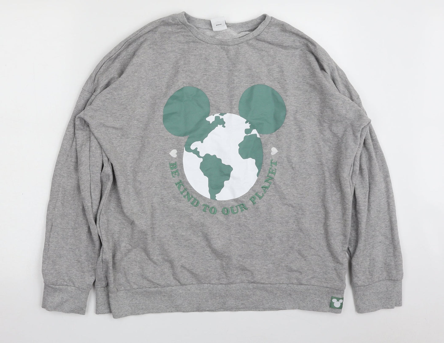 TESCO Womens Grey  Cotton Pullover Sweatshirt Size 10  Pullover - DISNEY-BE KIND TO OUR PLANET