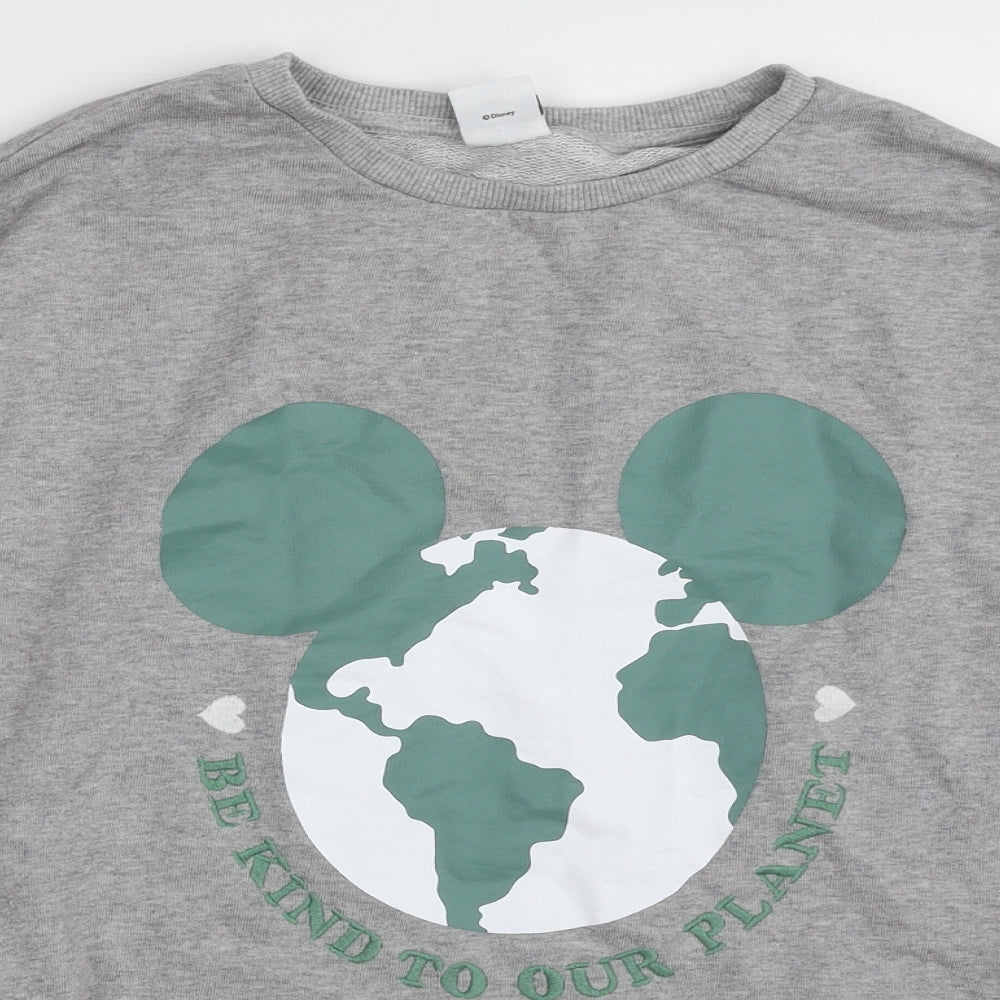 TESCO Womens Grey  Cotton Pullover Sweatshirt Size 10  Pullover - DISNEY-BE KIND TO OUR PLANET