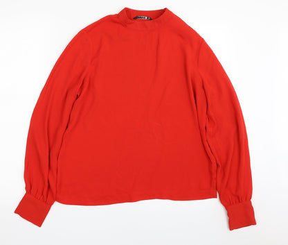 Womens UK Size M Stradivarius Red Basic Blouse