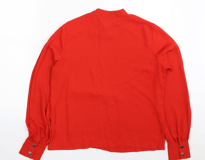 Womens UK Size M Stradivarius Red Basic Blouse