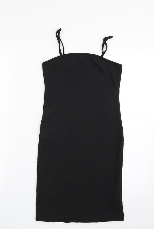SheIn Womens Black  Polyester Slip Dress  Size M  Square Neck Pullover