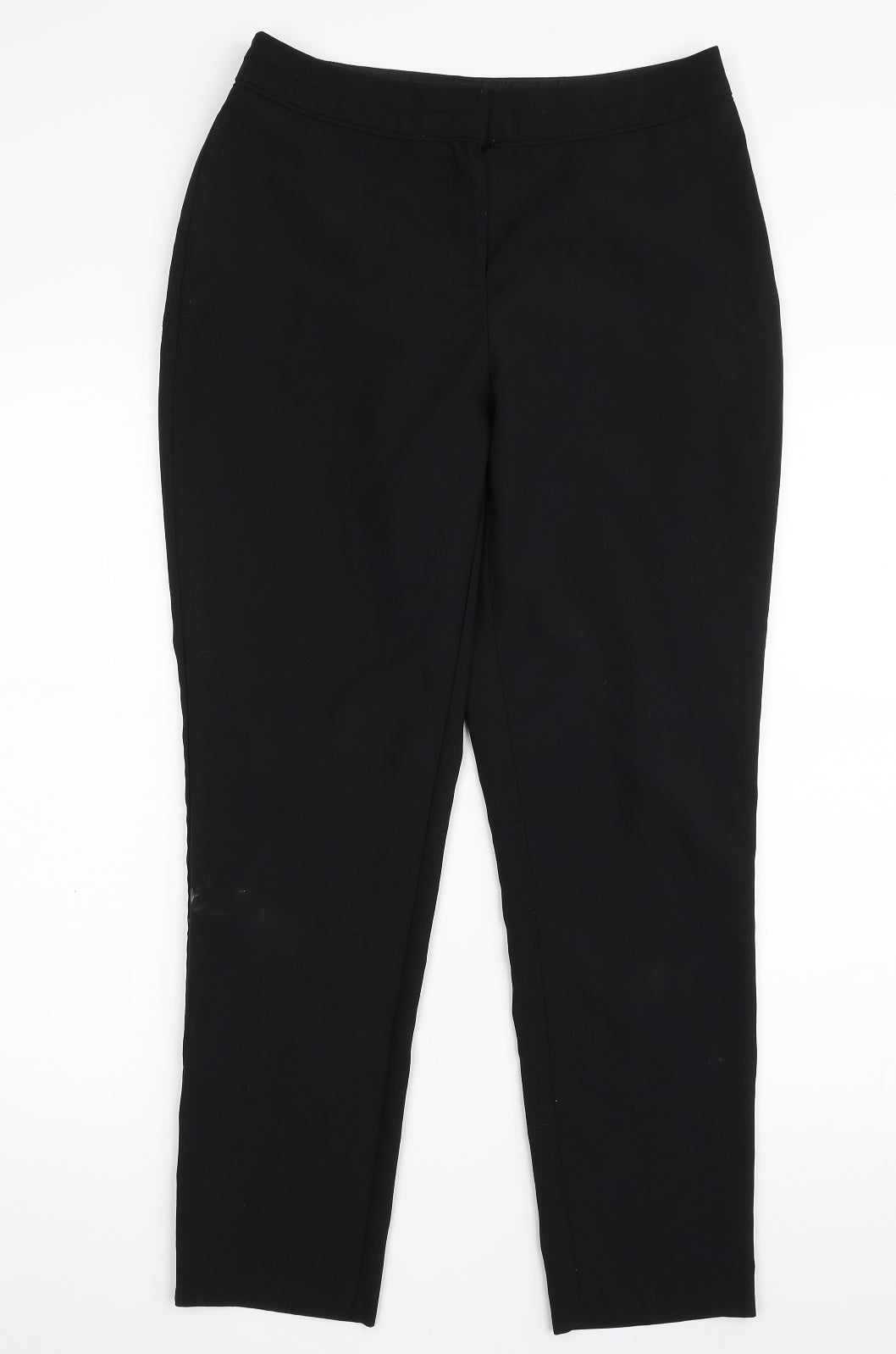 F&F Womens Black  Polyester Chino Trousers Size 10 L27 in Regular Zip