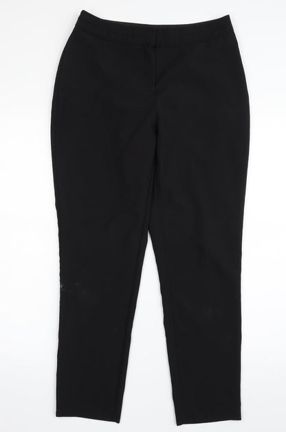 F&F Womens Black  Polyester Chino Trousers Size 10 L27 in Regular Zip