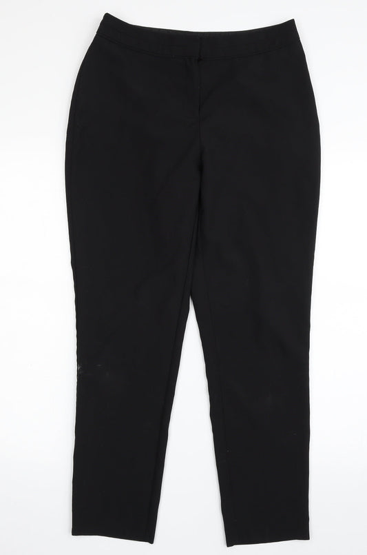 F&F Womens Black  Polyester Chino Trousers Size 10 L27 in Regular Zip