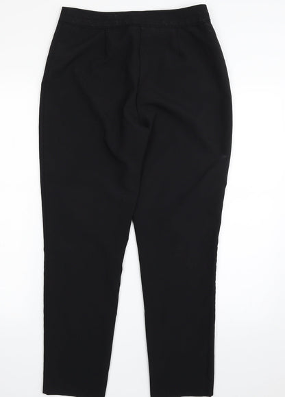 F&F Womens Black  Polyester Chino Trousers Size 10 L27 in Regular Zip