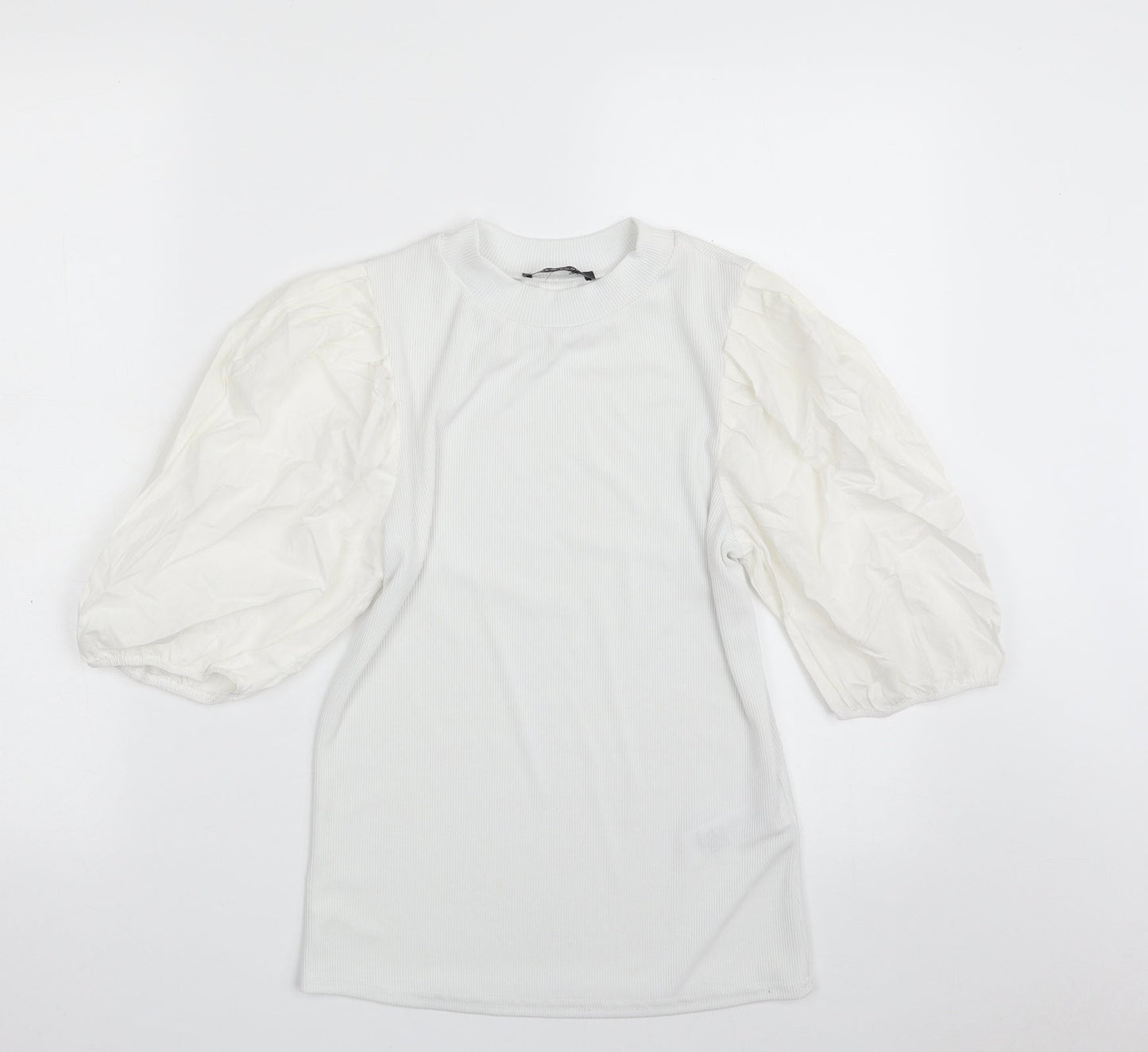 Womens UK Size 12 New Look White Basic T-Shirt