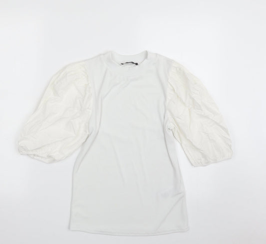Womens UK Size 12 New Look White Basic T-Shirt