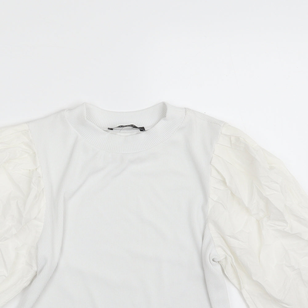 Womens UK Size 12 New Look White Basic T-Shirt