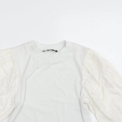 Womens UK Size 12 New Look White Basic T-Shirt