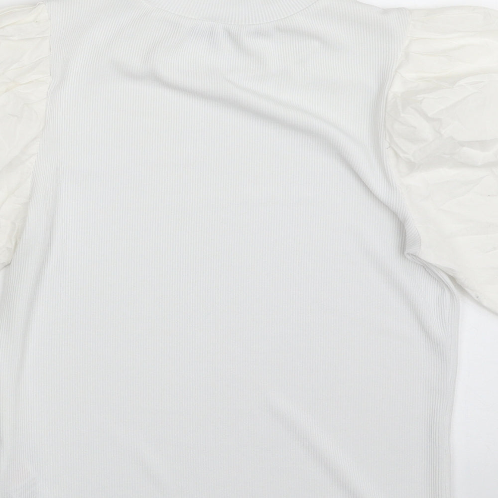 Womens UK Size 12 New Look White Basic T-Shirt