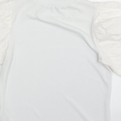 Womens UK Size 12 New Look White Basic T-Shirt