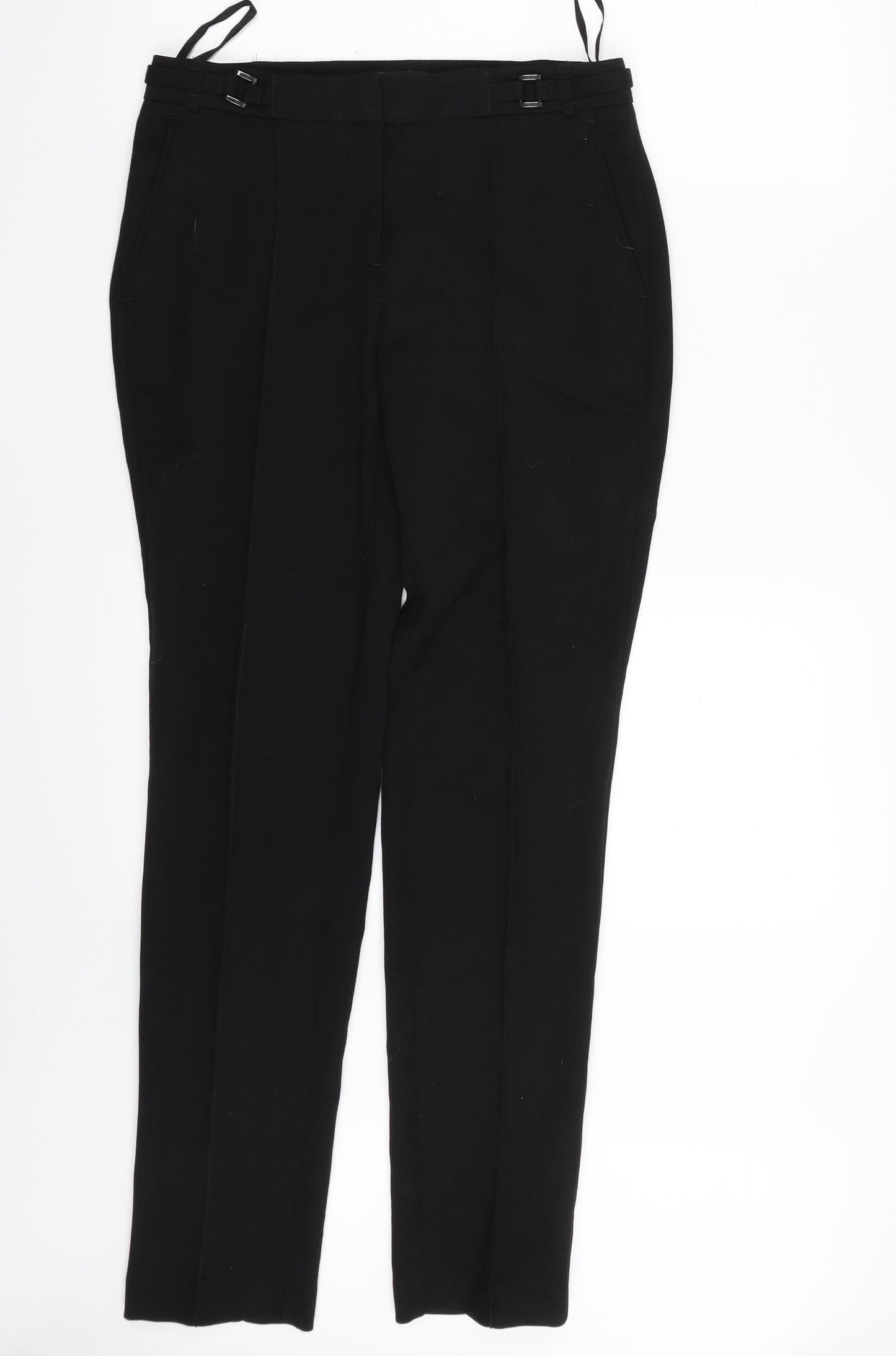 F&F Womens Black  Polyester Trousers  Size 6 L30 in Regular Zip