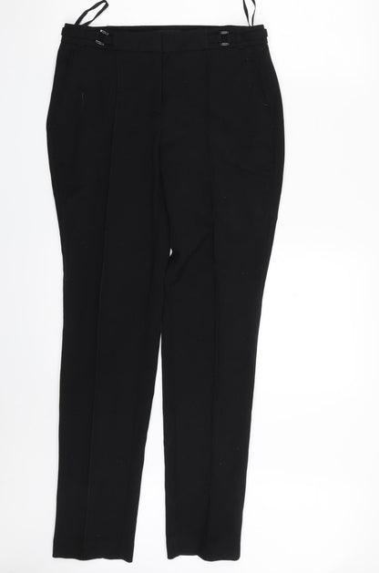 F&F Womens Black  Polyester Trousers  Size 6 L30 in Regular Zip