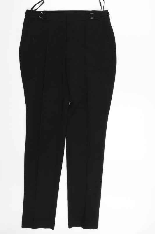 F&F Womens Black  Polyester Trousers  Size 6 L30 in Regular Zip