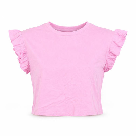 Womens UK Size S Dunnes Stores Pink Cropped T-Shirt