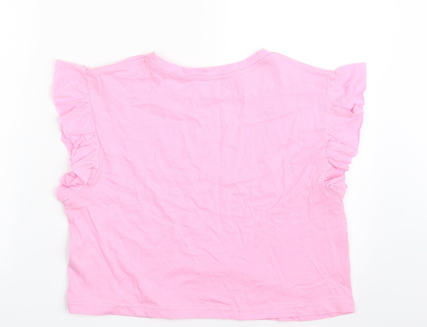 Womens UK Size S Dunnes Stores Pink Cropped T-Shirt