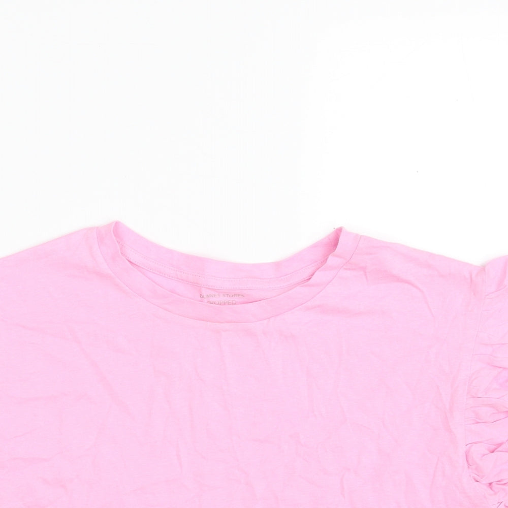 Womens UK Size S Dunnes Stores Pink Cropped T-Shirt