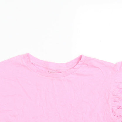 Womens UK Size S Dunnes Stores Pink Cropped T-Shirt