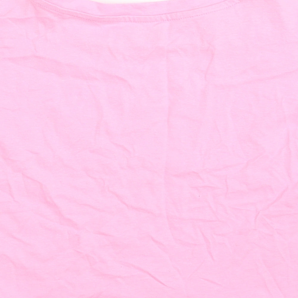 Womens UK Size S Dunnes Stores Pink Cropped T-Shirt