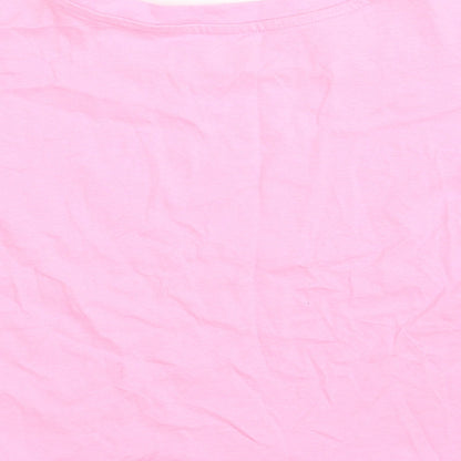Womens UK Size S Dunnes Stores Pink Cropped T-Shirt
