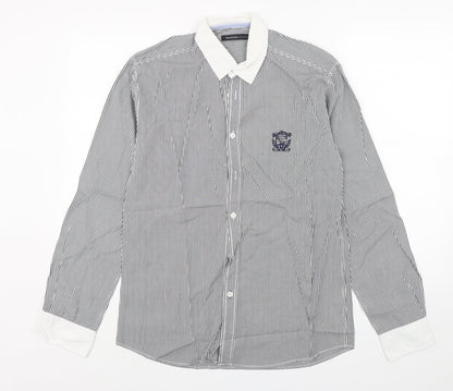 Selected Homme Mens Multicoloured Striped Cotton  Button-Up Size M Collared Button