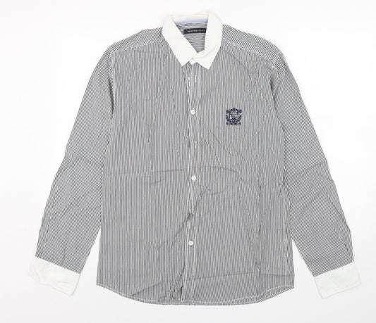 Selected Homme Mens Multicoloured Striped Cotton  Button-Up Size M Collared Button