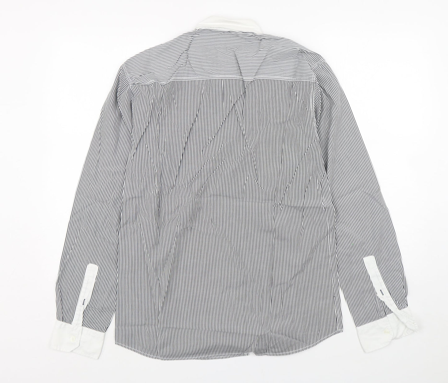 Selected Homme Mens Multicoloured Striped Cotton  Button-Up Size M Collared Button