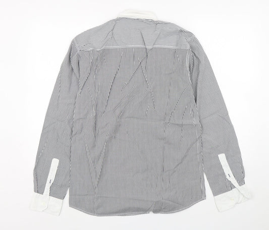 Selected Homme Mens Multicoloured Striped Cotton  Button-Up Size M Collared Button