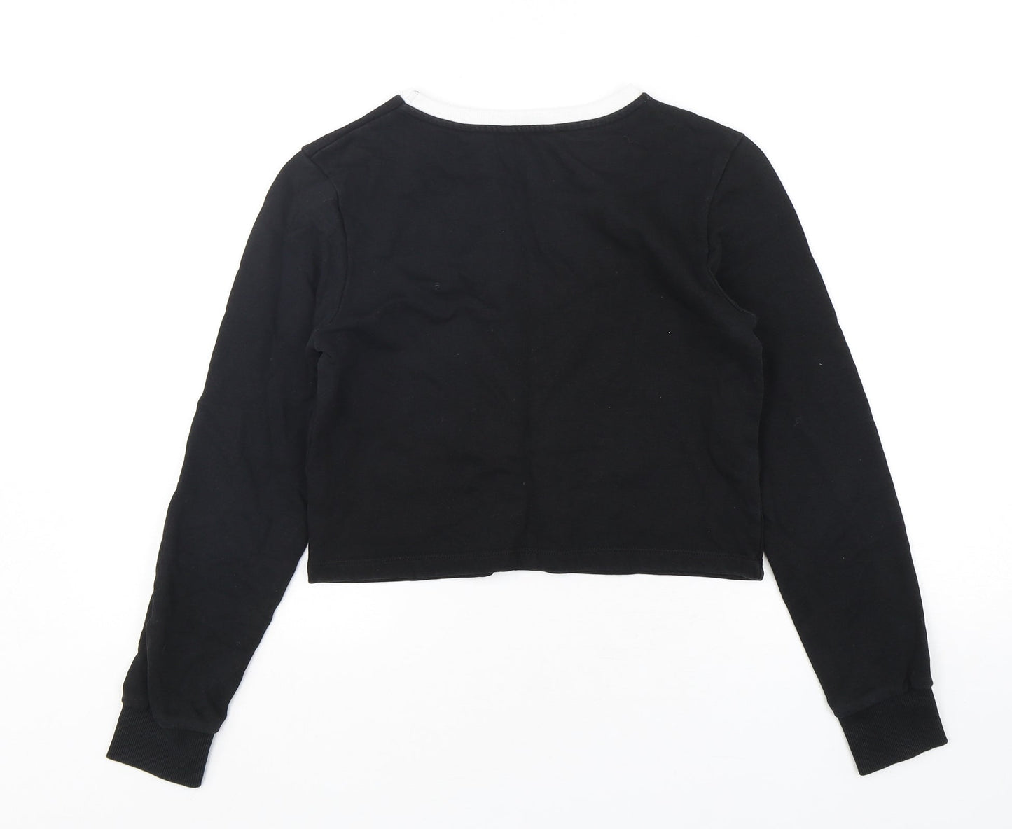 Candy Couture Girls Black  Cotton Pullover Sweatshirt Size 12-13 Years  Pullover - Cropped