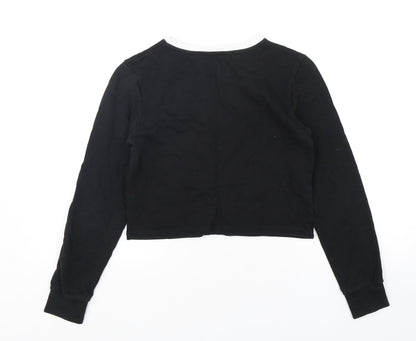 Candy Couture Girls Black  Cotton Pullover Sweatshirt Size 12-13 Years  Pullover - Cropped
