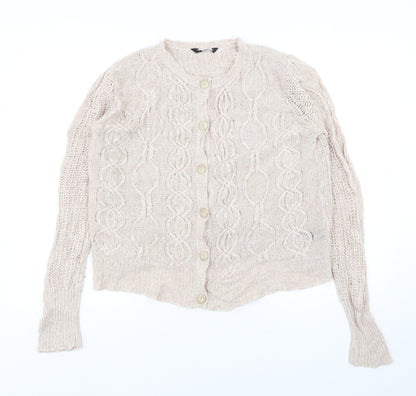 Womens UK Size 16 Debenhams Beige Cardigan Jumper