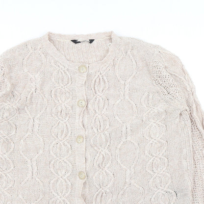 Womens UK Size 16 Debenhams Beige Cardigan Jumper