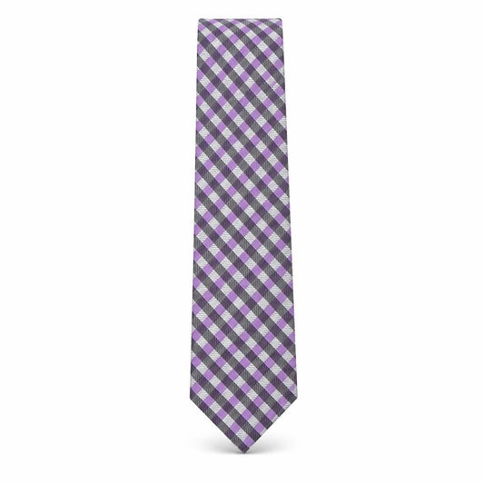 Front view of Nuova Moda men’s multicoloured plaids & checks polyester pointed tie one size