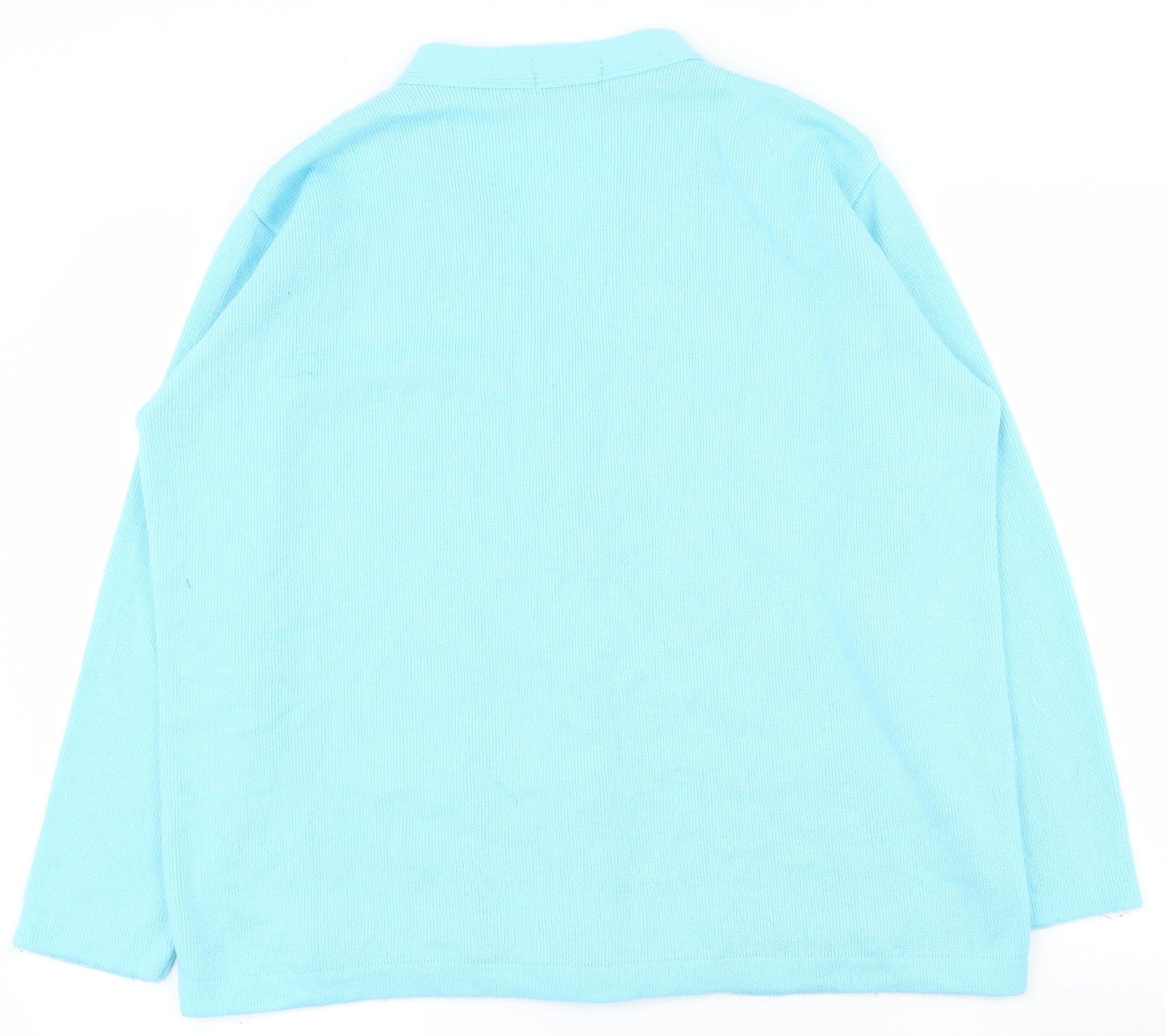 Womens UK Size L Merry Gold Blue Cardigan Jumper