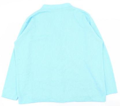 Womens UK Size L Merry Gold Blue Cardigan Jumper