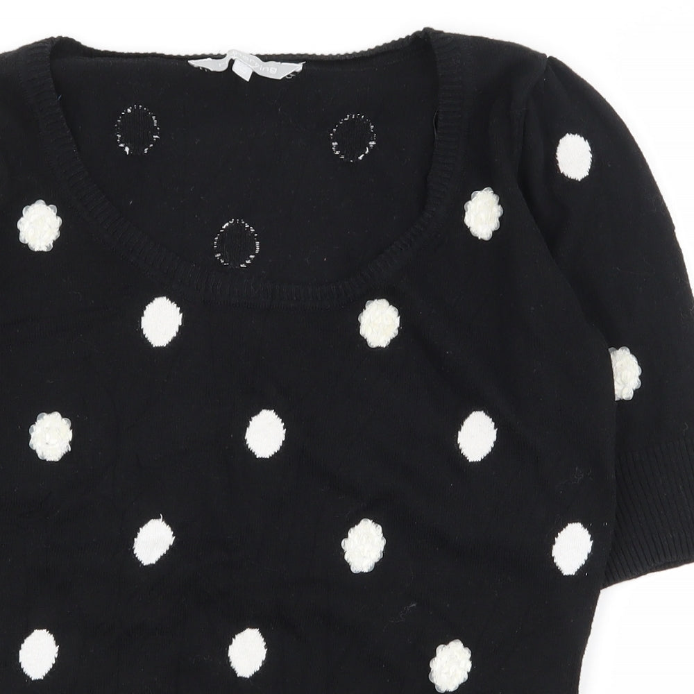 Womens UK Size 10 Red Herring Black Pullover Jumper