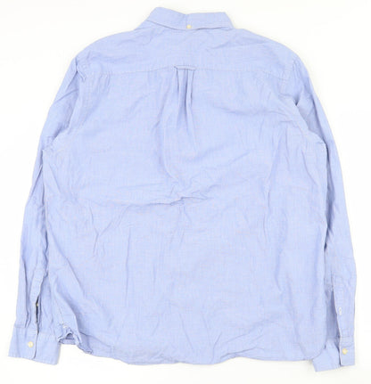 Mens UK Size XL Label of Graded Goods Blue  Button-Up Long Sleeve Casual Shirt