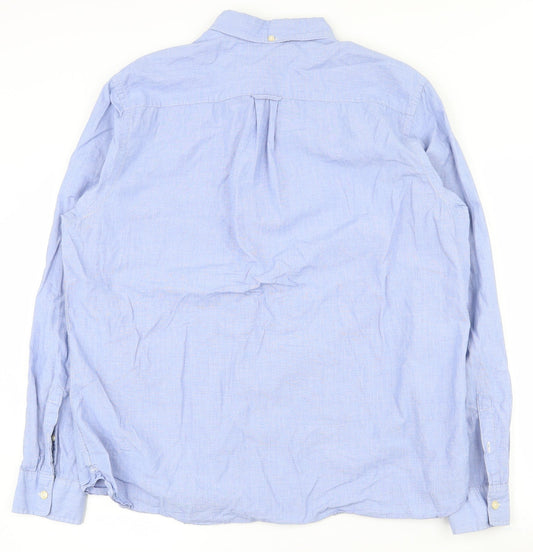 Mens UK Size XL Label of Graded Goods Blue  Button-Up Long Sleeve Casual Shirt